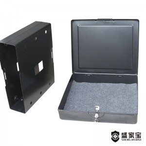 SHENGJIABAO Cheap Key Lock Laptop Safe Box With Security Bracket and Cable Secured In Home and Car SJB-38CS
