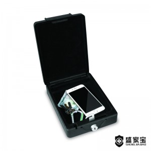 SHENGJIABAO alta calidade portátil Key Lock Pistol seguro de coche seguro con soporte de montaxe SJB-22CS