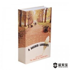 SHENGJIABAO Keylock Real Paper Hollow Hidden Book Safe Money Lockbox For Home and Office SJB-180BS