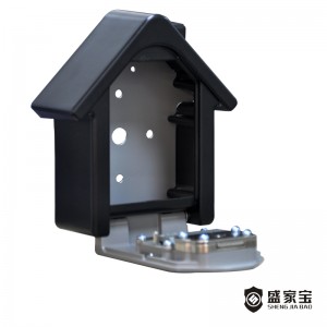 SHENGJIABAO Cassetta di sicurezza con chiave a combinazione resistente agli agenti atmosferici a forma di casa 4 codici SJB-Z135KBM4