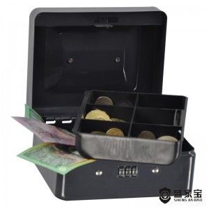 SHENGJIABAO Combination Lock Portable Metal Cash Lock Box 6″ SJB-150CBM