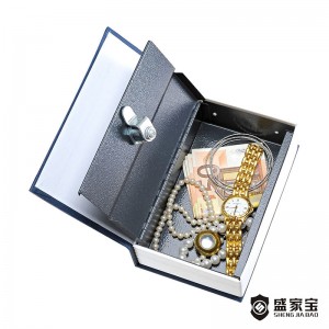 SHENGJIABAO Keylock Real Paper Hollow Hidden Book Safe Money Lockbox For Home and Office SJB-180BS