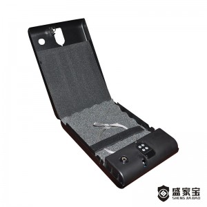 SHENGJIABAO Quick Access High Quality Electronic Security Handgun Box Car Safe Locker With Security Cable SJB-SP27
