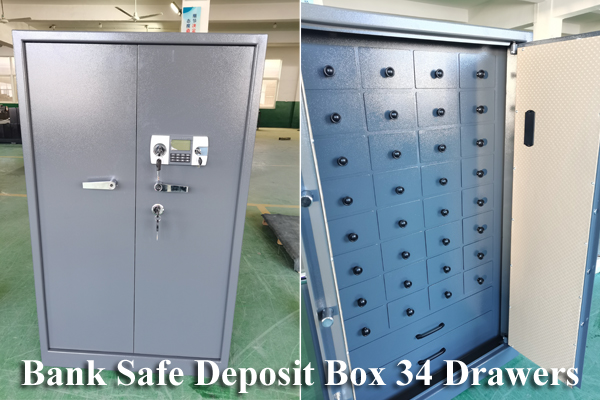 A New SHENGJIABAO Bank Deposit Safe with 34 Drawers for Storing Bank Documents