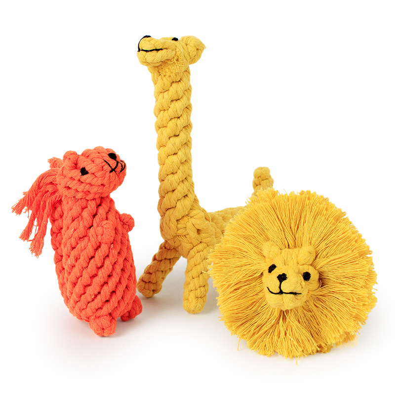 New Animal Design Cotton Dog Rope Toys with Puppy Pet Play Chew Interactive Training Toys