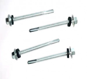 hexagonal self drilling screws zinc plated with pvc washer 4.8/5.5/6.3*25 mm