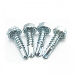 Metal Galvanized Hexagonal Hex Head self drilling screw roofing screw tek tapping screw With Rubber Washer