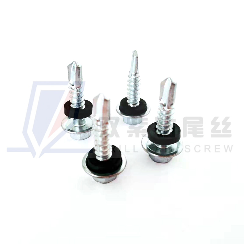 M.S.  #3 drill Hex flange head self drilling screws with pvc washer Featured Image