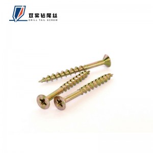 yellow zinc chipboard screws full thread carton packing c1022 wood screws