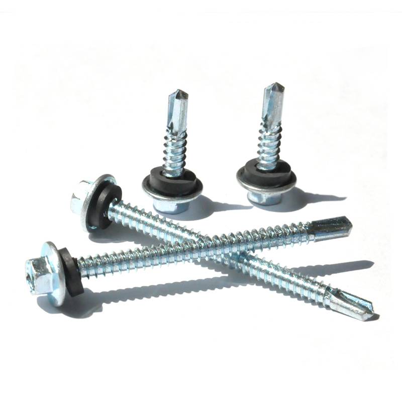 DIN7504K Hex flange head self drilling screws(sds) with epdm(rubber)/pvc washer Featured Image