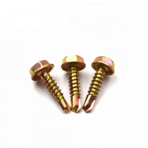 factory price sds hexagonal self drilling screw DIN7504(K) with pvc washer 6.3*32 carton packing
