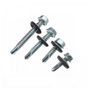 High Quality Hex Head Self Drilling Screws white zinc plated carton packing