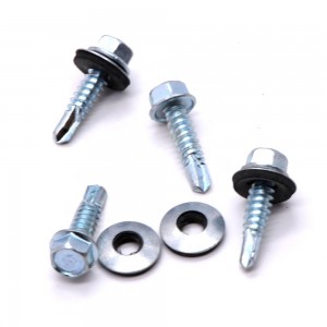 Metal Galvanized Hexagonal Hex Head self drilling screw roofing screw tek tapping screw With Rubber Washer