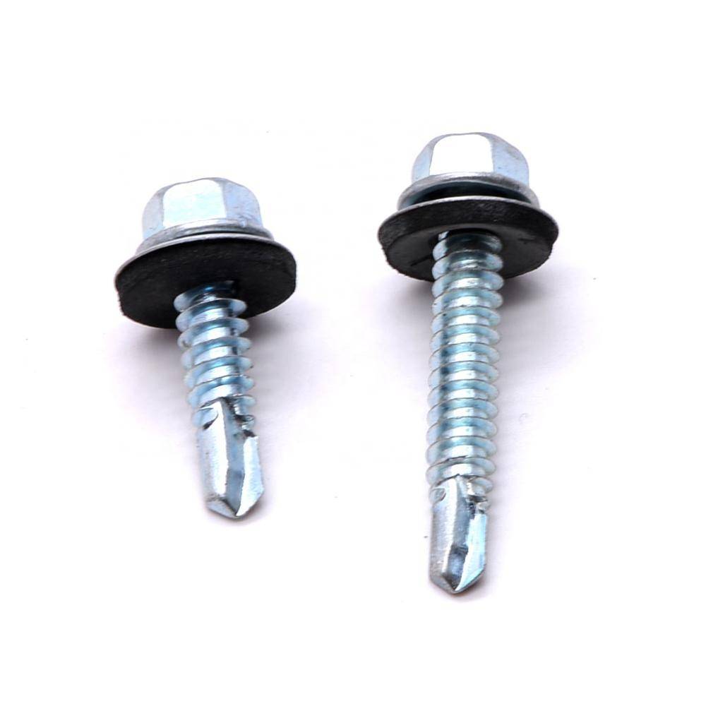 8-18 x 5/8 Zinc Plated w/Bonded NEO-EPDM Washer Attaches Metal to Metal #8 x 5/8 Self Drilling Screws Rubber Washer Unslotted Indented Hex Washer Head Quantity: 100 pcs 2 Drill Point 