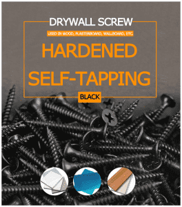 Black phosphating countersunk head self tapping drywall screw