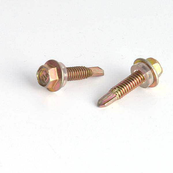 Yellow zinc self drilling roofing screw with pvc washer Featured Image