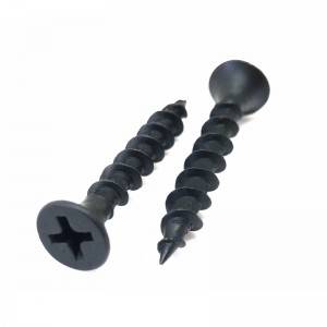 3.5*25mm factory price phillips black bugle head drywall screw