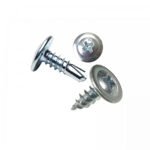 Button modified truss head screws 8 x 1/2 wafer head self drilling screw