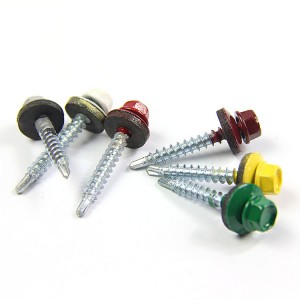 Large quantity wholesale high quality paint head hex self drilling screws roof screws