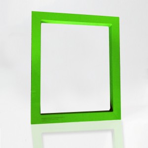 Hliníkový sieťotlačový rám-striekanie zelenou farbou
