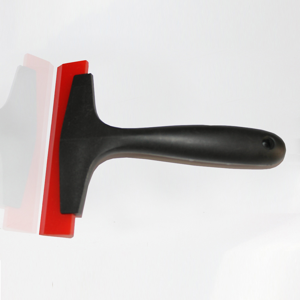 Popular Design for Silk Screen Printing Squeegee Polyurethane -
 Polyurethane red clean squeegee with black short plastic handle – Jiamei