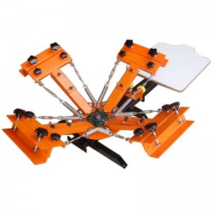 4 color 1 station screen printing machine with micro-registration system