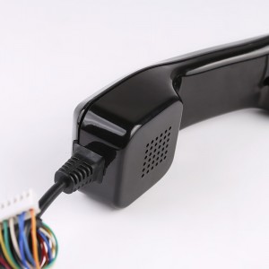 Black color coiled cord weatherproof industrial kiosk handset-A05