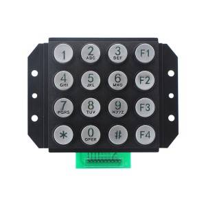 16 keys kiosk system round keys 4×4 numeric CNC machine keypad-B664