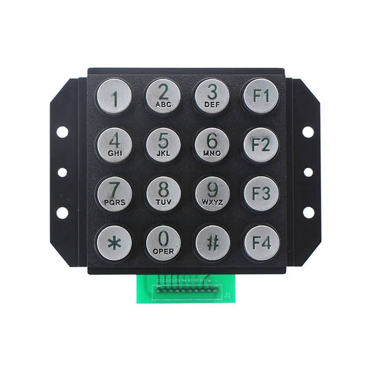 16 keys kiosk system round keys 4×4 numeric CNC machine keypad-B664 Featured Image