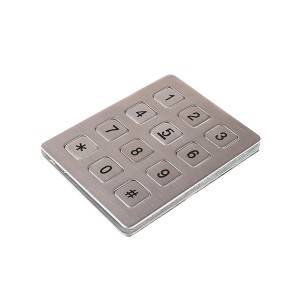 Stainless steel 12 keys payment kiosk outdoor keypad-B720