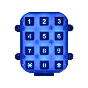 12 keys matrix digital led Illuminated plastic explosion proof keypad for industrial areas -B202
