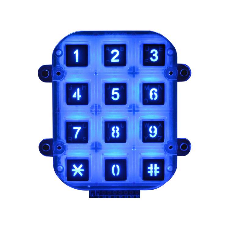Illuminated 3×4 matrix keypad/numeric led plastic keypad/12 keys waterproof keypad -B202 Featured Image