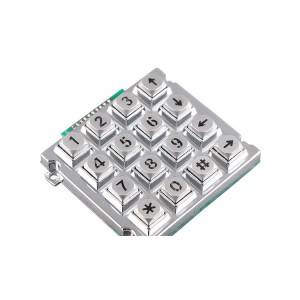 Waterproof 4×4 matrix numeric illuminated metal keypad  -B660