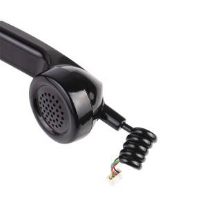VOIP OEM Industrial spiral wire rj11 black telephone handset for payphone A01