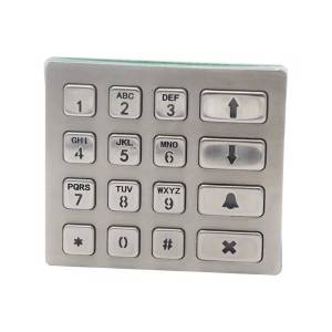IP68 waterproof stainless steel brushed metal keypad with 16 key buttons for rugged doorphone B801