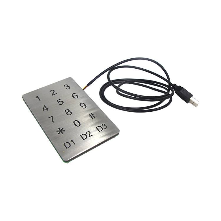 USB 3*5 stainless steel anti-vandalism optical-touch keypad-B809 Featured Image