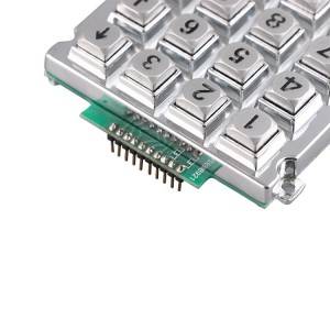 XH plug 16 keys backlight sliver color industrial keypad-B660