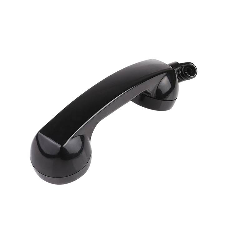 VOIP OEM Industrial spiral wire rj11 black telephone handset for payphone A01 Featured Image