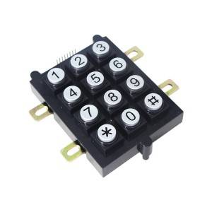 3×4 12keys vandalproof round button plastic keypad for entry systemB102