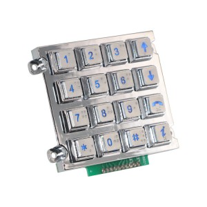 LED backlight zinc alloy 4×4 numeric keypad for blind person B667