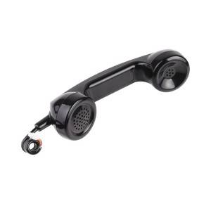 VOIP OEM Industrial spiral wire rj11 black telephone handset for payphone A01