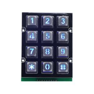 New arrivals zinc alloy 12 keys Kiosk LED illuminated matrix keypad-B665