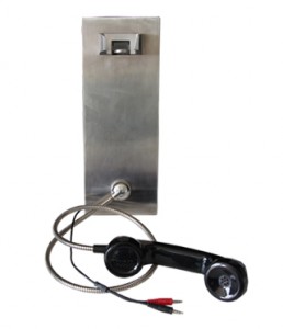 Metal Phone Fork with anti-vandal robust black phone Handle for public application C06
