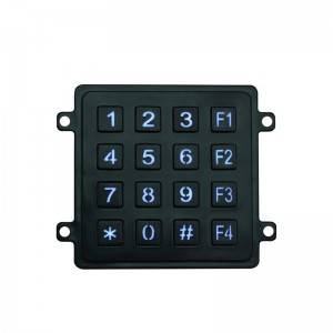 ABS 4×4 plastic and rubber keypad plastic kiosk keyboard illuminated keypad-B201