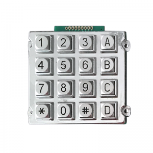 Rugged 16 keys 4×4 Matrix array Zinc Alloy keypad for self-service fuel dispenser-B512