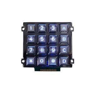 illuminated numeric  4×4 anti-destructive telephone outdoor keypad B660