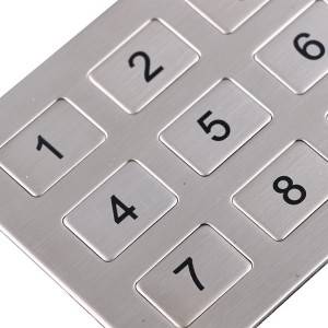 Programmable Metal 12 Key Keypad , Vandal Resistant Keypad For Toll Station B703