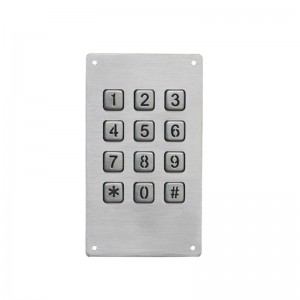 3×4 12 Keys Digital Back Lighting IP65 Industrial Anti-Vandalism Video Door Keypad-B880