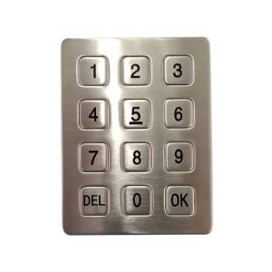 12 keys 3×4 matrix digital metal keypad for Parcel terminals