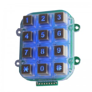 3×4 LED illuminated plastic keypad-B202